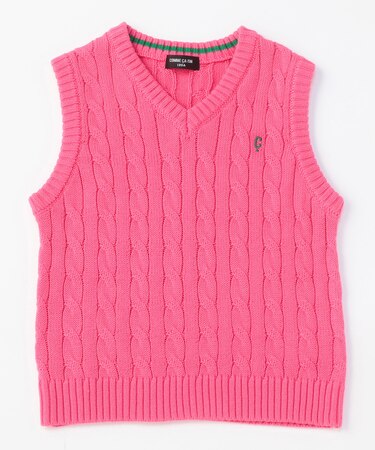 ケーブル編み ニットベスト