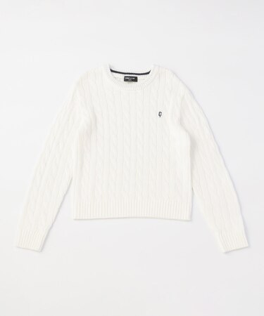 ケーブル編み ニットプルオーバー