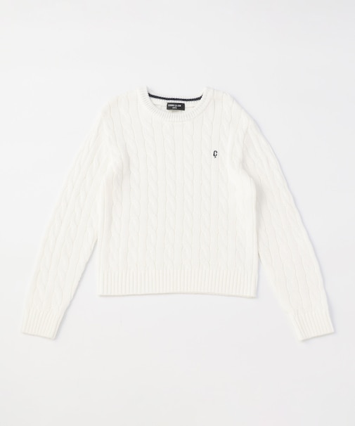 ケーブル編み ニットプルオーバー