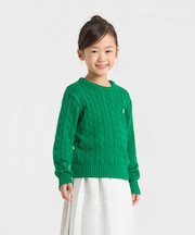 ケーブル編み ニットプルオーバー