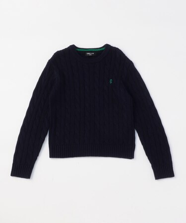 ケーブル編み ニットプルオーバー