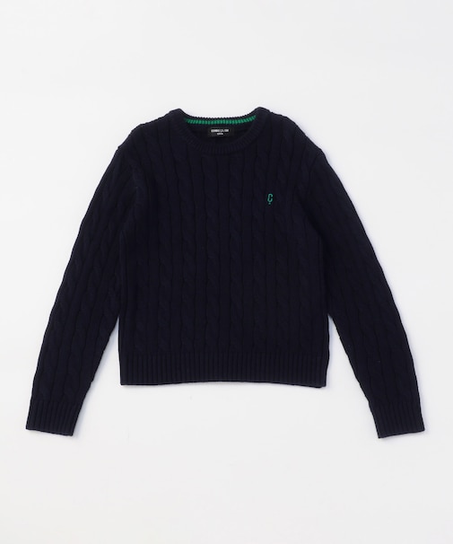 ケーブル編み ニットプルオーバー