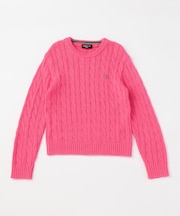 ケーブル編み ニットプルオーバー