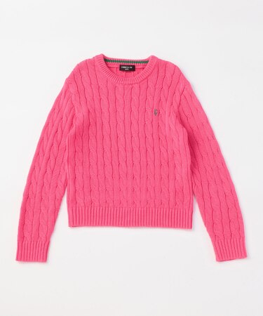 ケーブル編み ニットプルオーバー