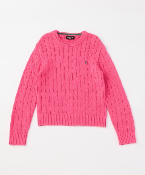 ケーブル編み ニットプルオーバー