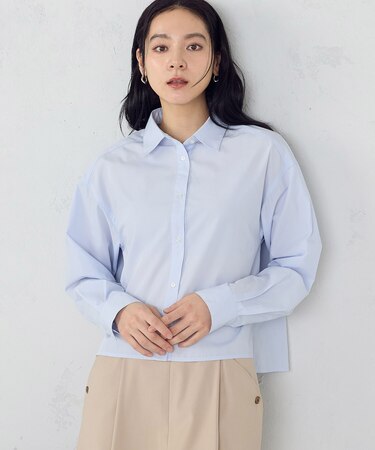 【宮城舞さん着用】ボックスシルエットクロップドシャツ