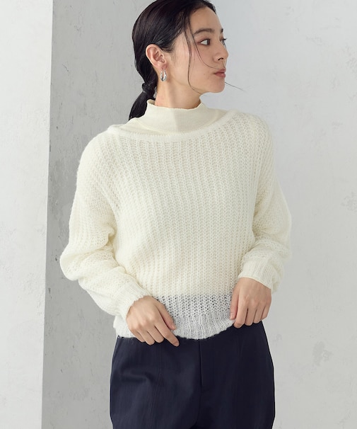 モヘアライク ドロストニット