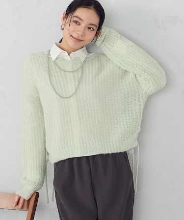 モヘアライク ドロストニット