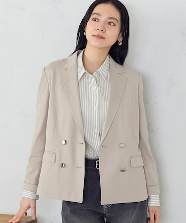 鹿の子ダブル ブレストテーラードジャケット