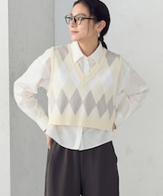 アーガイルＶネックベスト