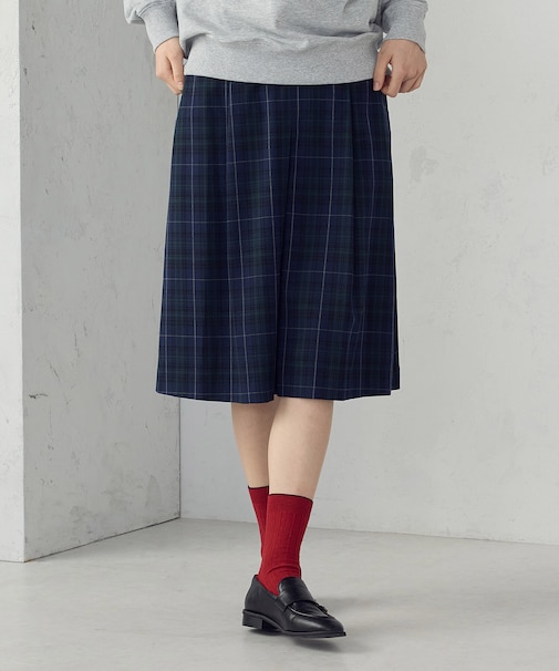 ひざ丈タックスカート / セットアップ対応