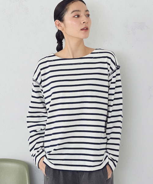 ハンドステッチ風 ボーダーロンT｜コムサイズムの通販｜&mall（アンド