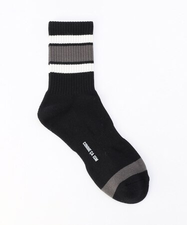 裏パイル ラインボーダー柄 ソックス