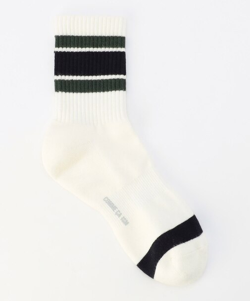 裏パイル ラインボーダー柄 ソックス