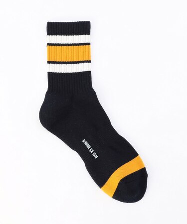 裏パイル ラインボーダー柄 ソックス