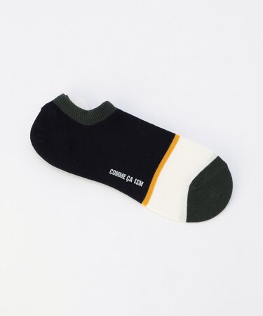 パネルボーダー柄 アンクル ソックス