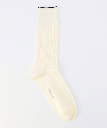 リンクス編み ケーブル柄 ソックス