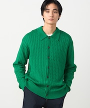 ケーブル柄 カーディガン