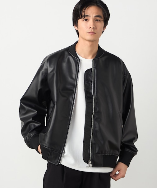 合成皮革 MA-1ブルゾン