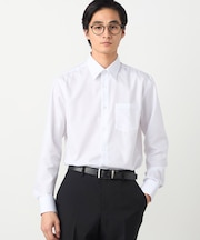 形態安定 市松柄 ドレスシャツ