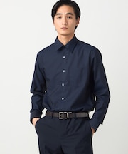 形態安定 市松柄 ドレスシャツ