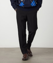 【セットアップ対応】ポリエステル レーヨン ストレッチツイル テーパードスラックス