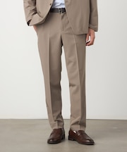 【セットアップ対応】ポリエステル レーヨン ストレッチツイル テーパードスラックス