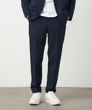 【セットアップ対応】ポリエステル レーヨン ストレッチツイル テーパードスラックス