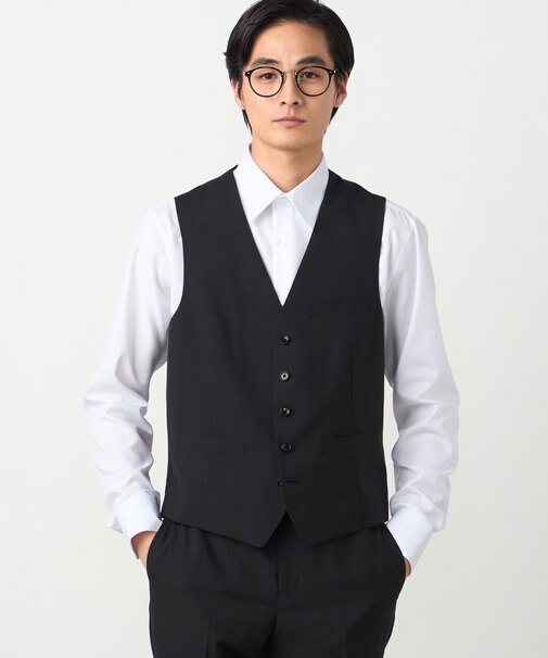 【セットアップ対応】ポリエステル ウール トロピカル ベスト