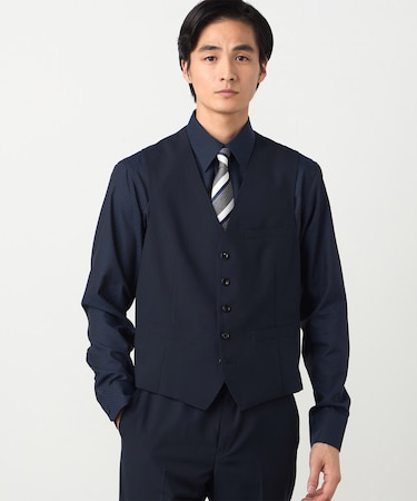 【セットアップ対応】ポリエステル ウール トロピカル ベスト