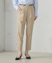 【美しいベーシックパンツ】ストレッチツイル テーパードパンツ