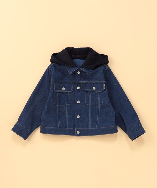 デニムライクストレッチ フード付き Gジャン (ベビーサイズ)