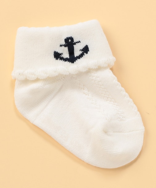 碇モチーフ 折り返しソックス