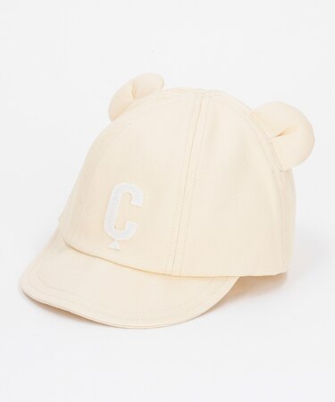 フエルトワッペン付き クマ耳キャップ