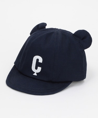 フエルトワッペン付き クマ耳キャップ