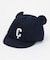 フエルトワッペン付き クマ耳キャップ