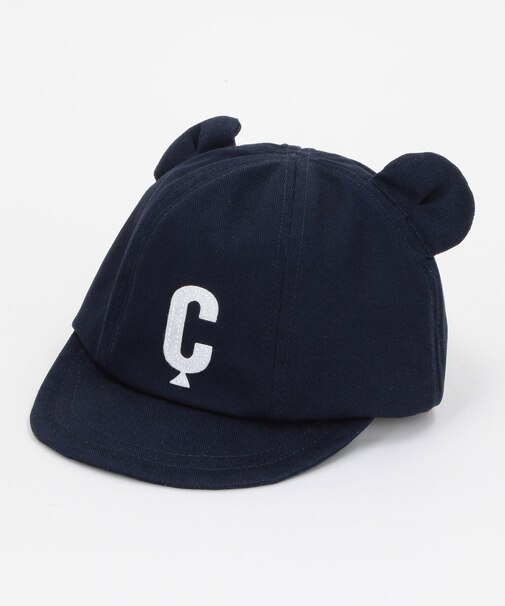 フエルトワッペン付き クマ耳キャップ