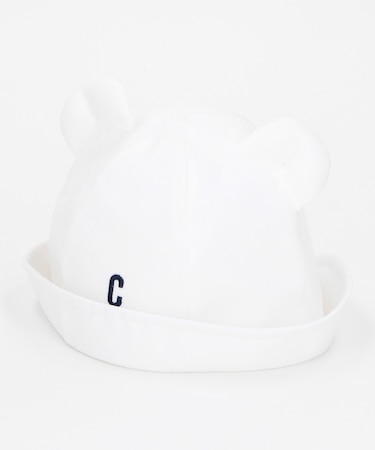 ワンポイント ロゴ刺繍入り 耳付きハット