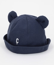 ワンポイント ロゴ刺繍入り 耳付きハット