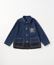 デニムライクストレッチ フード付き Gジャン