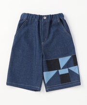 デニムライクストレッチ ハーフパンツ