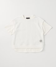 ケーブルジャカード フェイクレイヤード 半袖Tシャツ