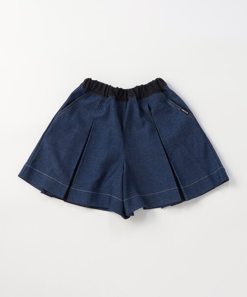 デニムライクストレッチ キュロットスカート