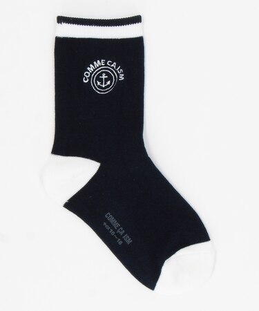 碇モチーフ刺繍 クルーソックス