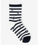 ボーダー×Cロゴ総柄 クルーソックス