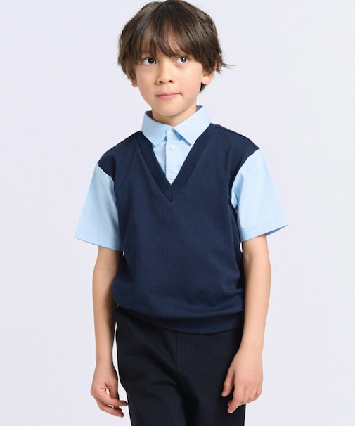 フェイクレイヤード 半袖シャツ(100-130cm)