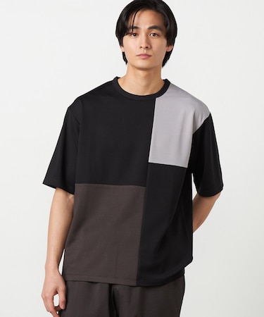 【吸水速乾】フェイクレイヤード ブロッキングTシャツ