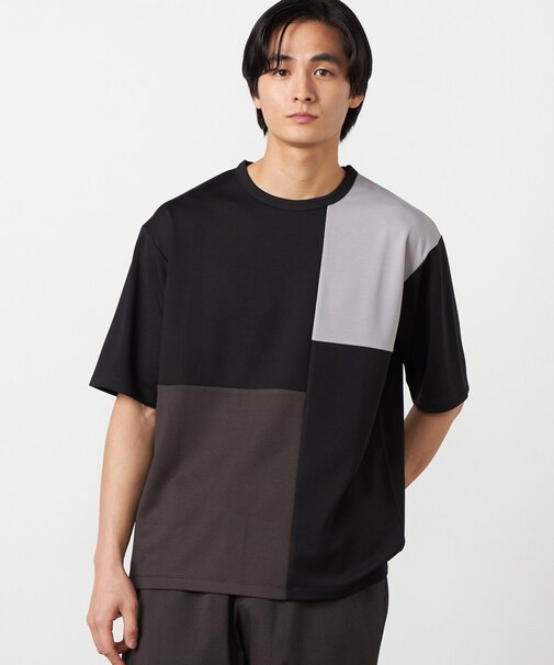 【吸水速乾】フェイクレイヤード ブロッキングTシャツ