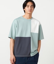 【吸水速乾】フェイクレイヤード ブロッキングTシャツ