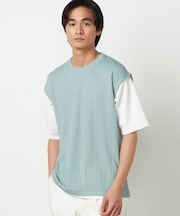 ケーブルレイヤードTシャツ